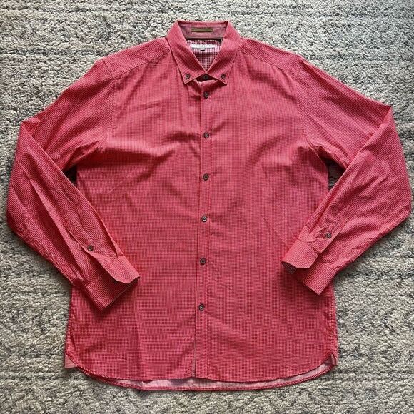 Men’s Red Ted Baker Button Down Shirt - Picture 1 of 5